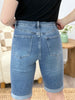 Alyssa High-Rise Denim Bermuda Shorts - Premium Stretch