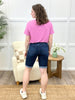 Monica High-Rise Denim Bermuda Shorts - Premium Stretch