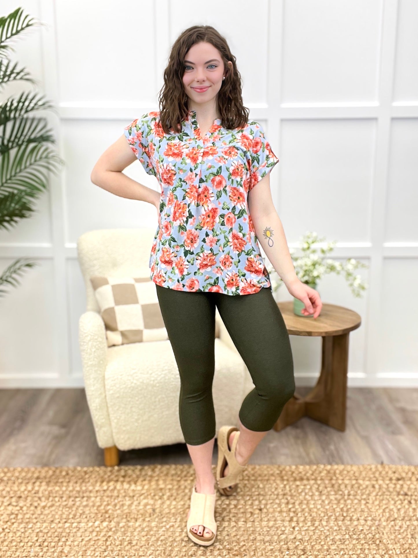 The Peyton Skinny Capri Jeggings - Olive