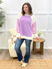 Lilac Glow Color Block Long Sleeve Knit Top