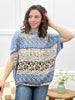 Blue Blossom Cap Sleeve Floral Blouse