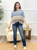Blue Blossom Cap Sleeve Floral Blouse