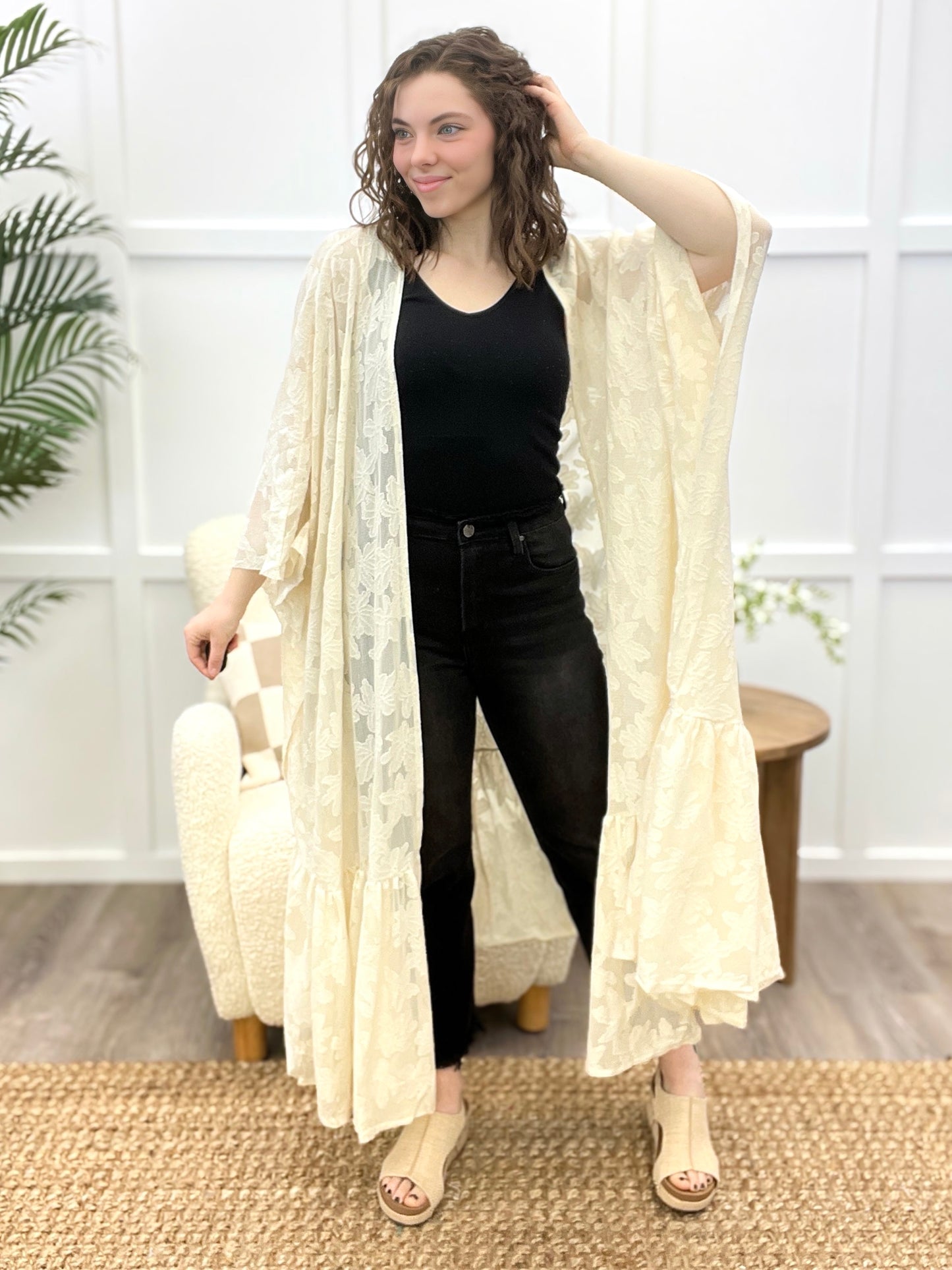 Floral Breeze Lace Kimono