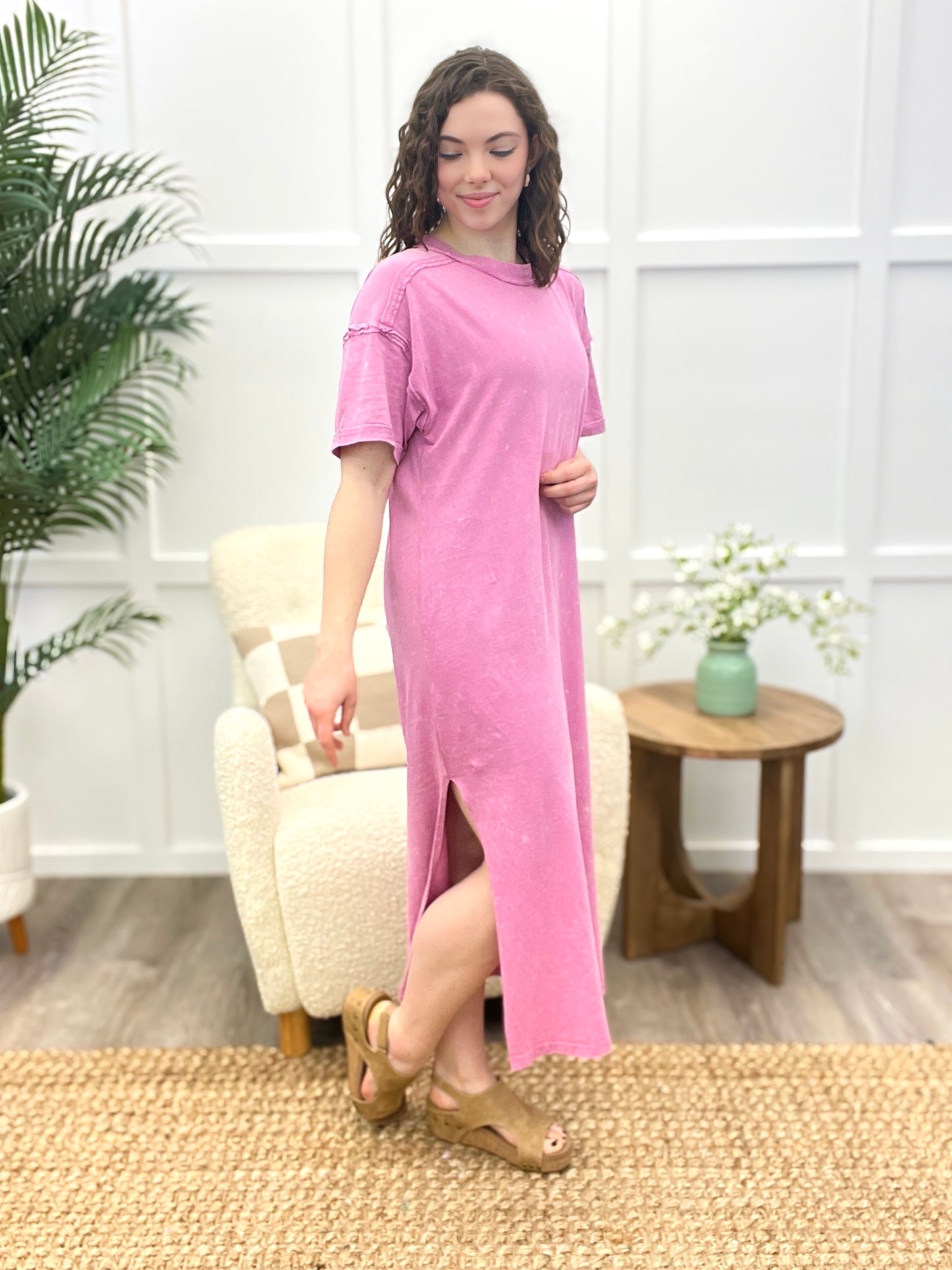 Blush Wash T-Shirt Maxi Dress