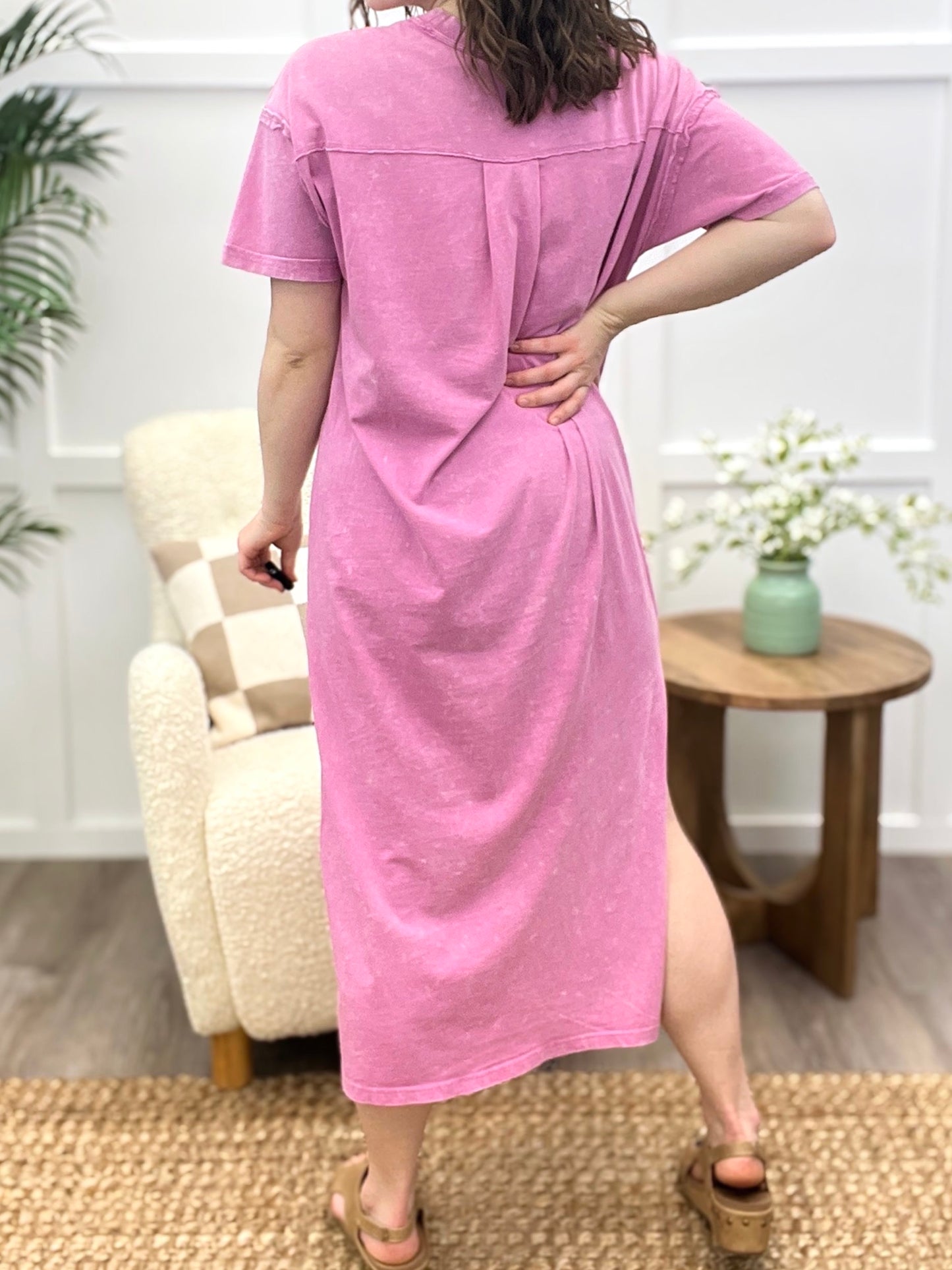 Blush Wash T-Shirt Maxi Dress