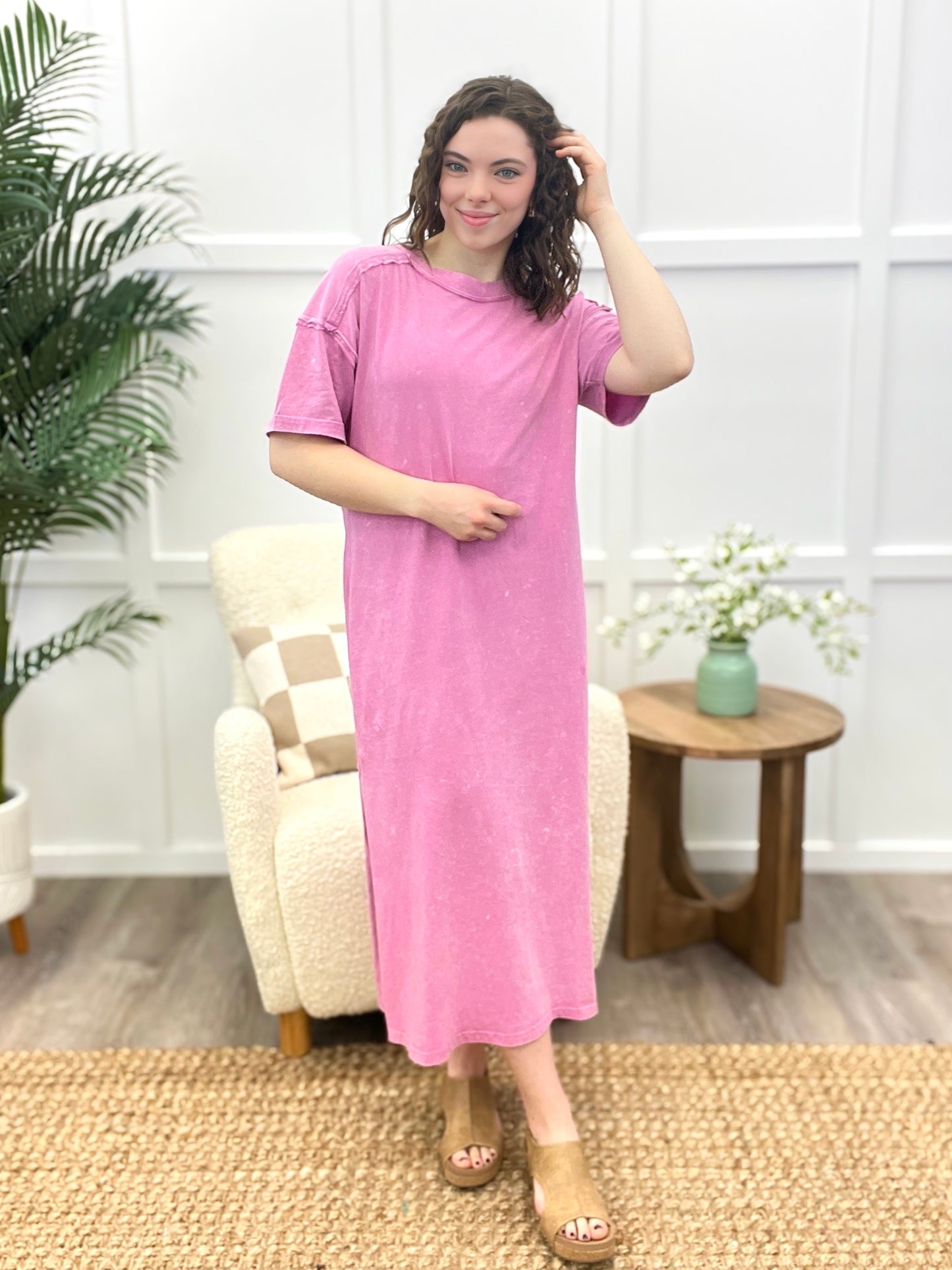 Blush Wash T-Shirt Maxi Dress