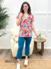YMI Tropical Fusion Collection High-Rise HyperStretch Cropped Kick Flare Pants
