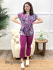 YMI Tropical Fusion Collection High-Rise HyperStretch Cropped Kick Flare Pants