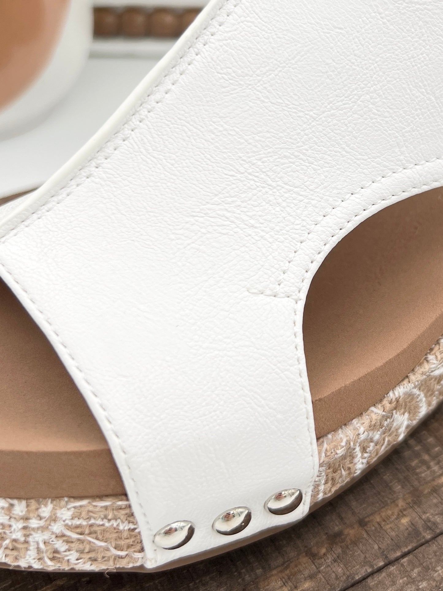 Corkys Volta II White Cork Wedge Sandals