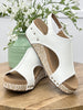 Corkys Volta II White Cork Wedge Sandals