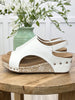 Corkys Volta II White Cork Wedge Sandals
