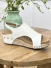 Corkys Volta II White Cork Wedge Sandals