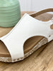 Corkys Volta II White Cork Wedge Sandals