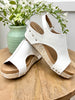 Corkys Volta II White Cork Wedge Sandals