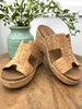 Pucker Up Square Cork Wedge Sandals