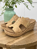 Pucker Up Square Cork Wedge Sandals