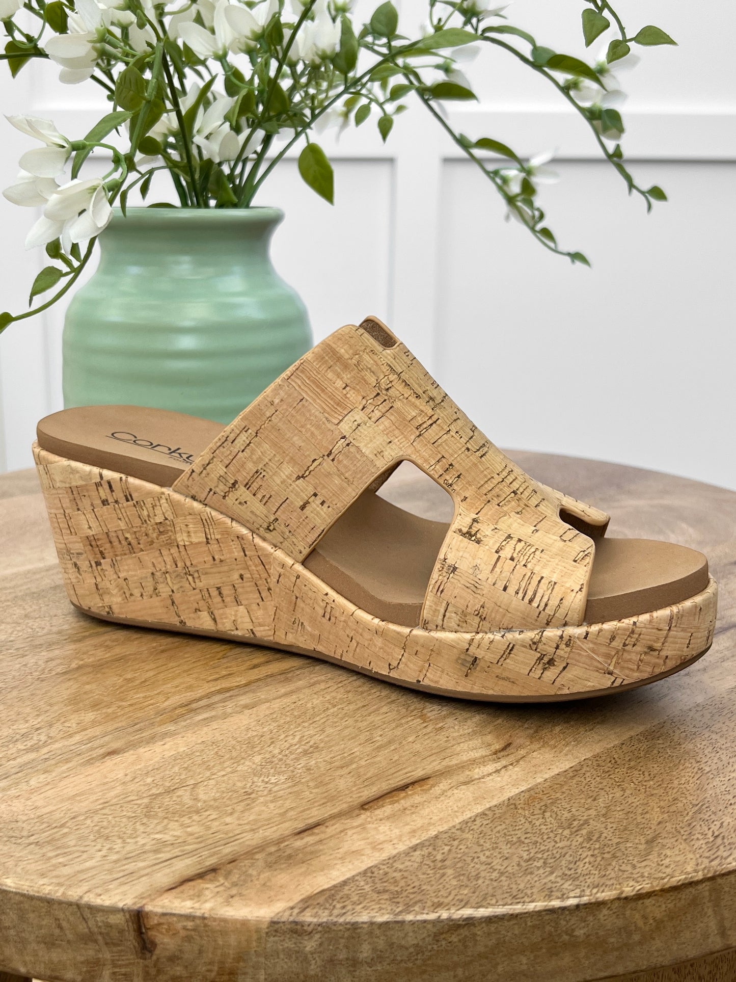 Pucker Up Square Cork Wedge Sandals