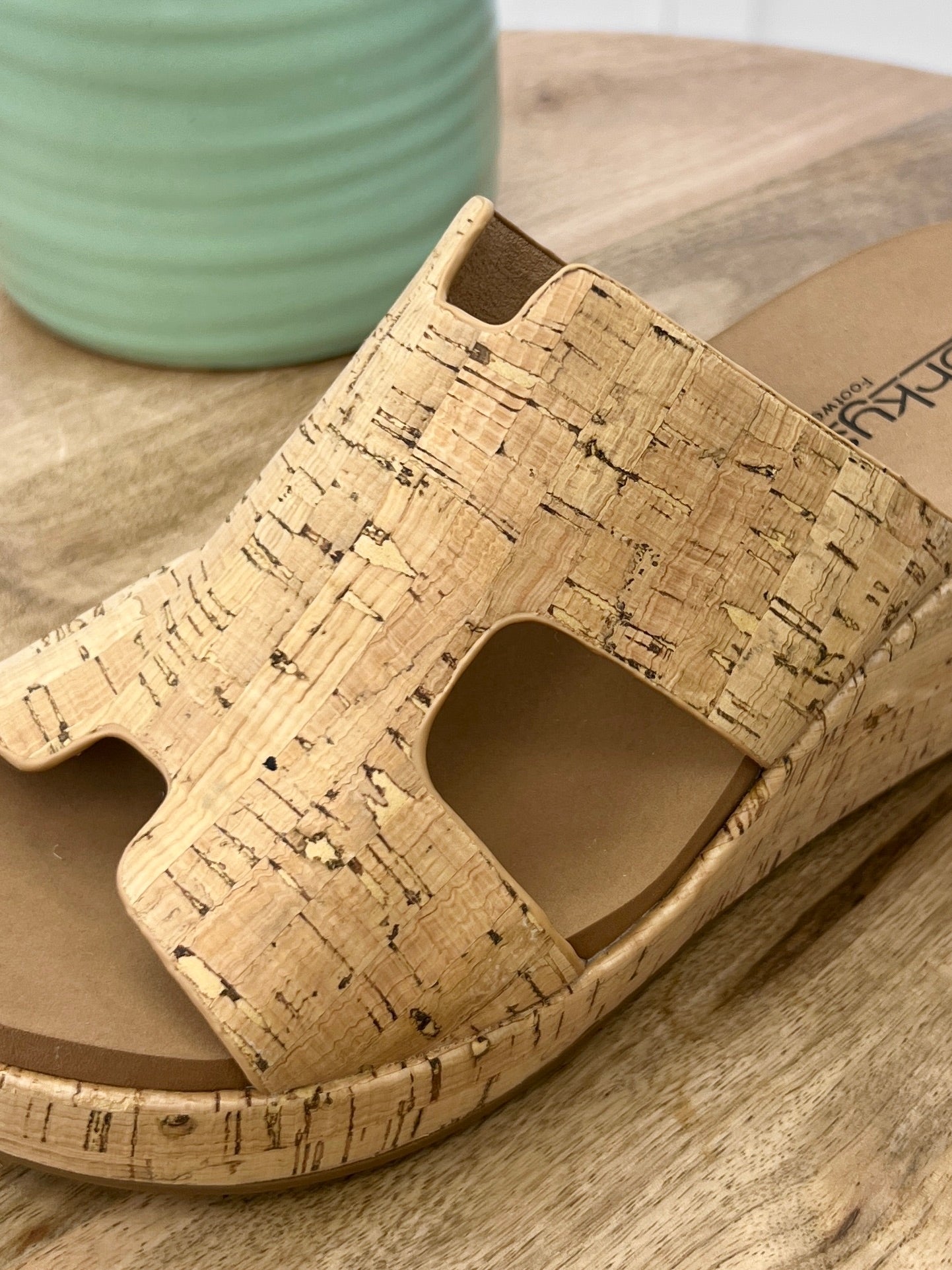 Pucker Up Square Cork Wedge Sandals