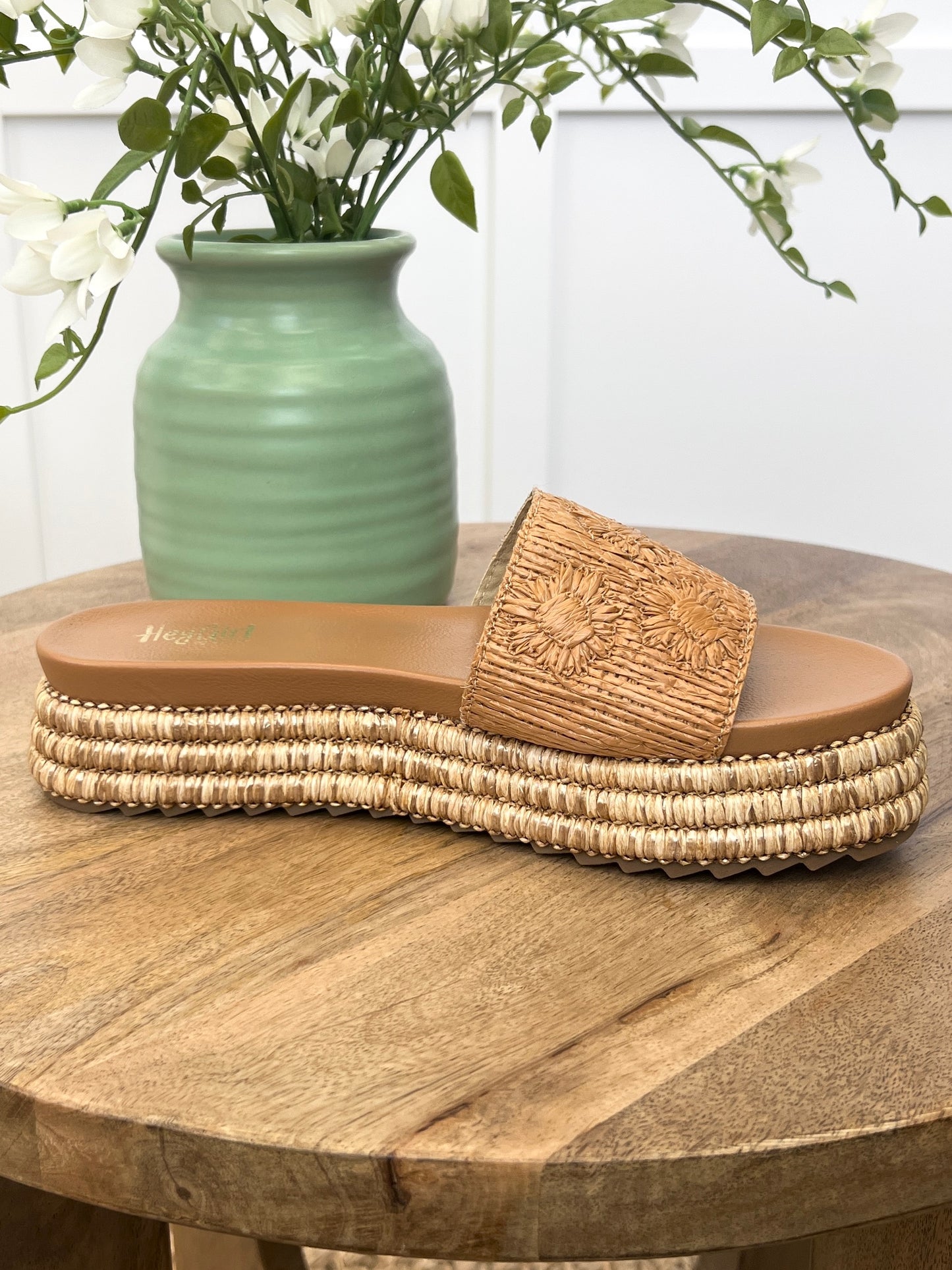 "BRB" Natural Platform Sandals