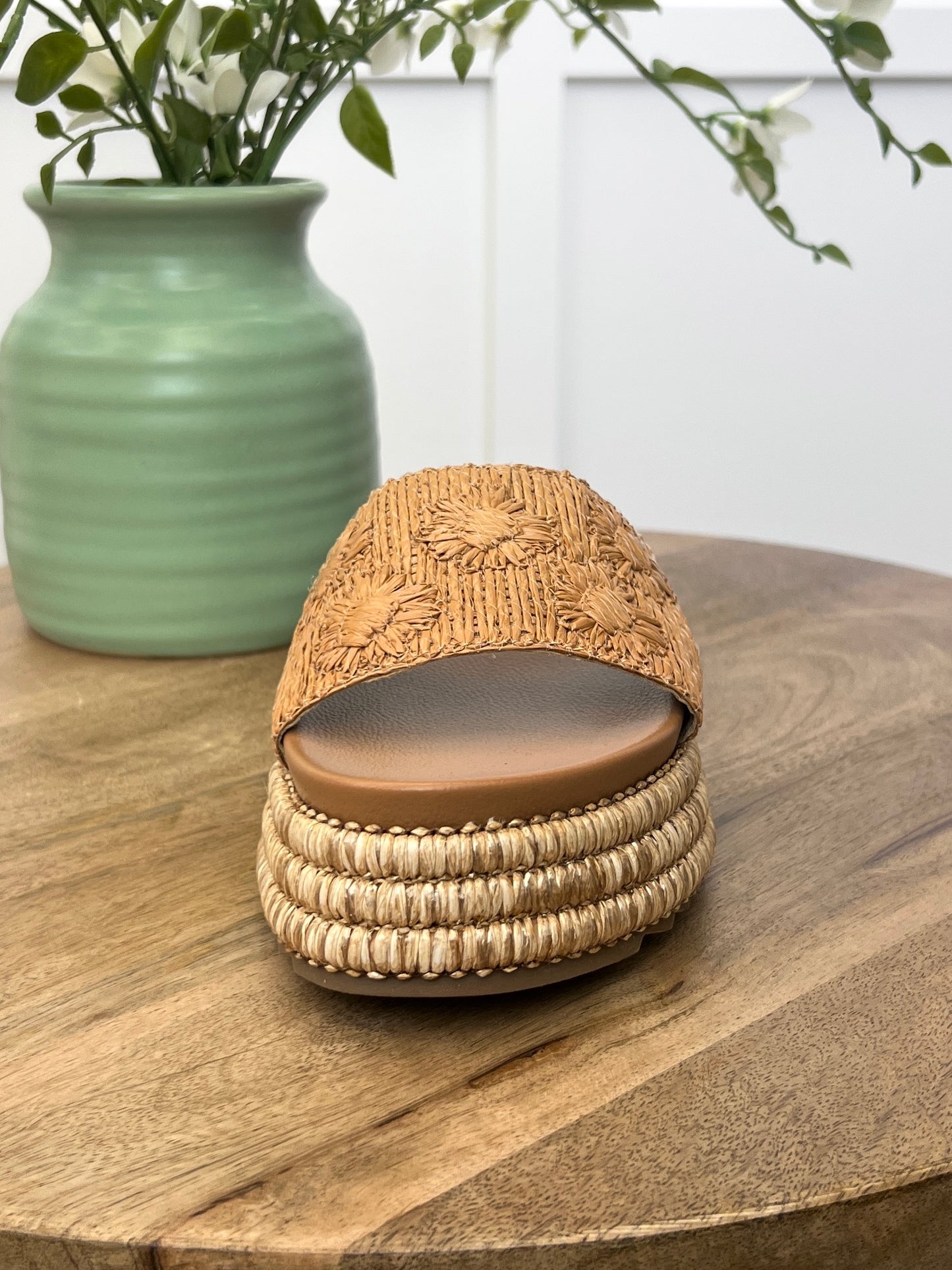 "BRB" Natural Platform Sandals