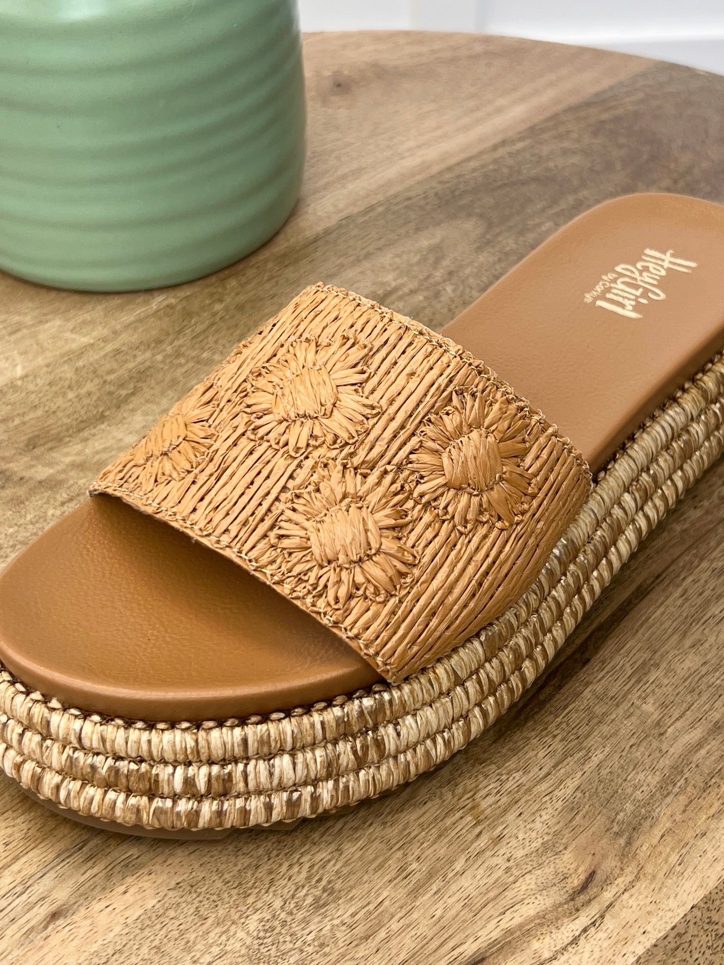 "BRB" Natural Platform Sandals