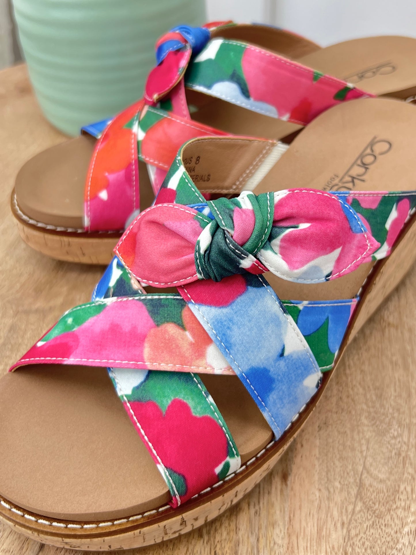 Corkys Bowdacious Floral Wedge Sandals