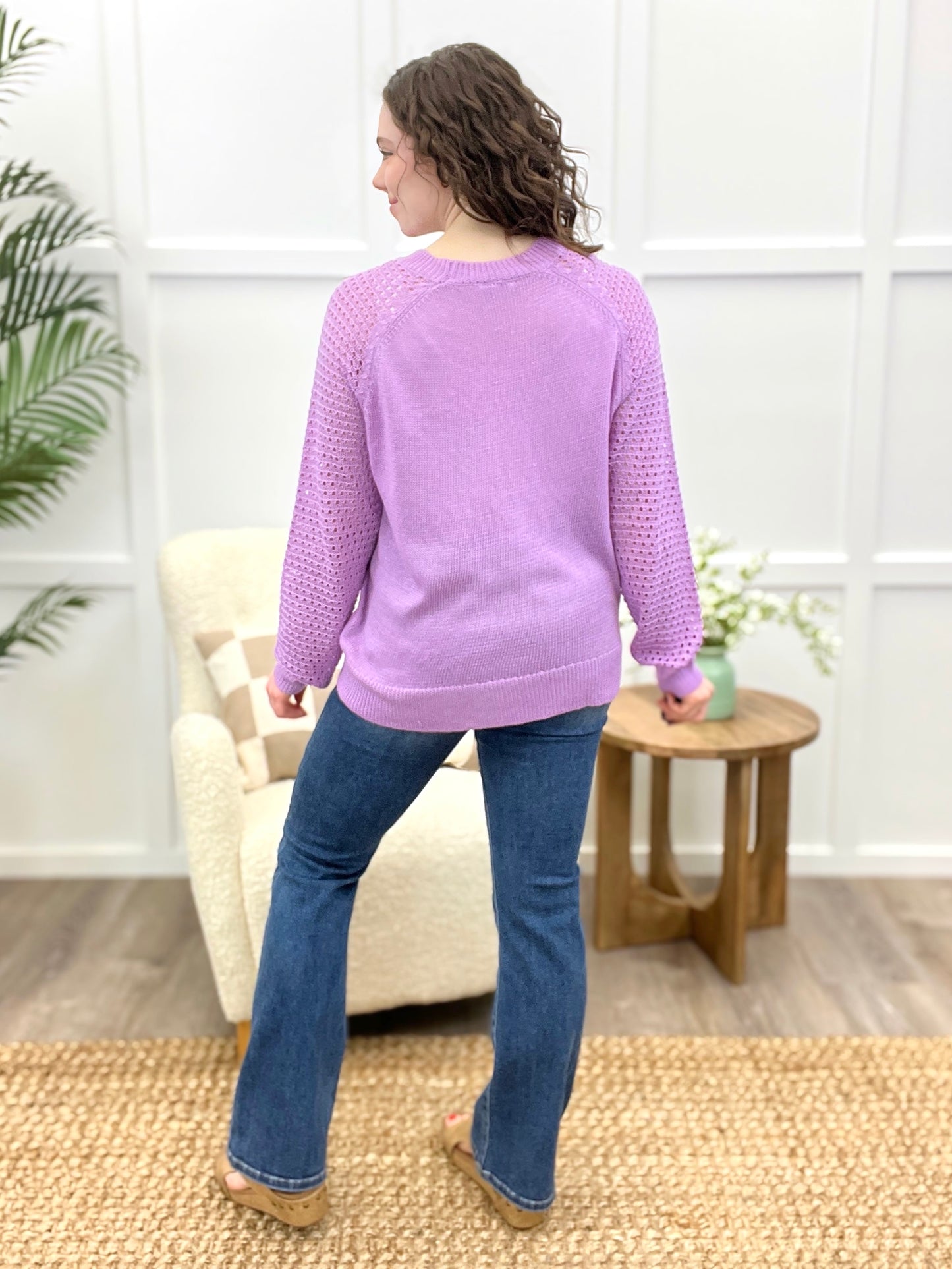 Lavender Grace Lightweight Pullover Knit Sweater