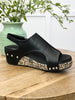 Corkys Volta II Black Raffia Floral Wrapped Sandal