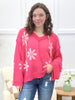 Bloom & Breeze Floral Knit Hoodie Sweater