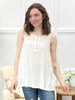 Ivory Blossom Crisscross Back Sleeveless Top