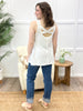 Ivory Blossom Crisscross Back Sleeveless Top