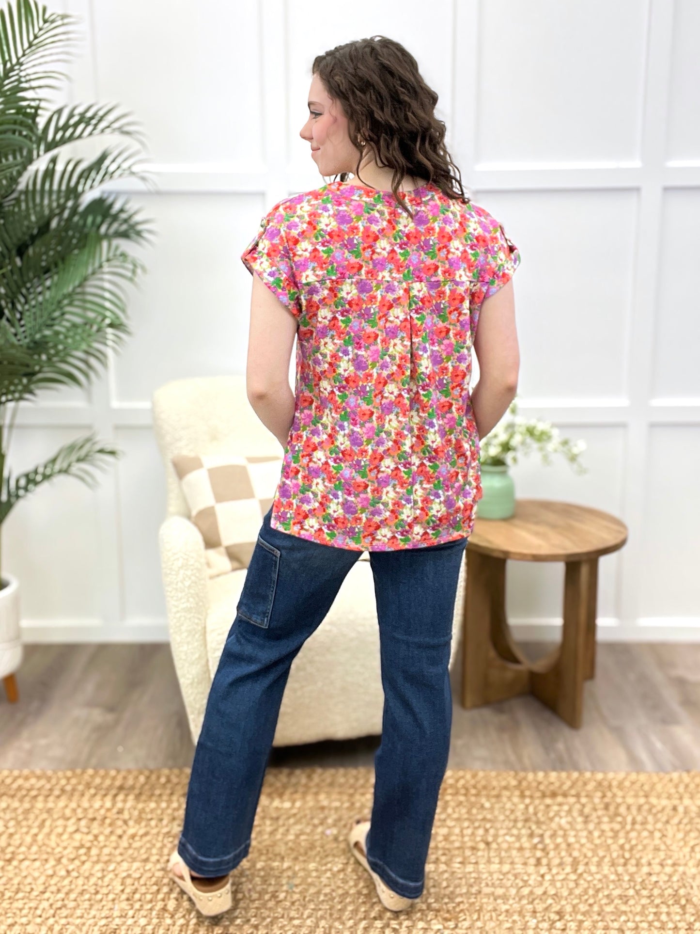 Dear Scarlett Blooming Charm Short Sleeve Top