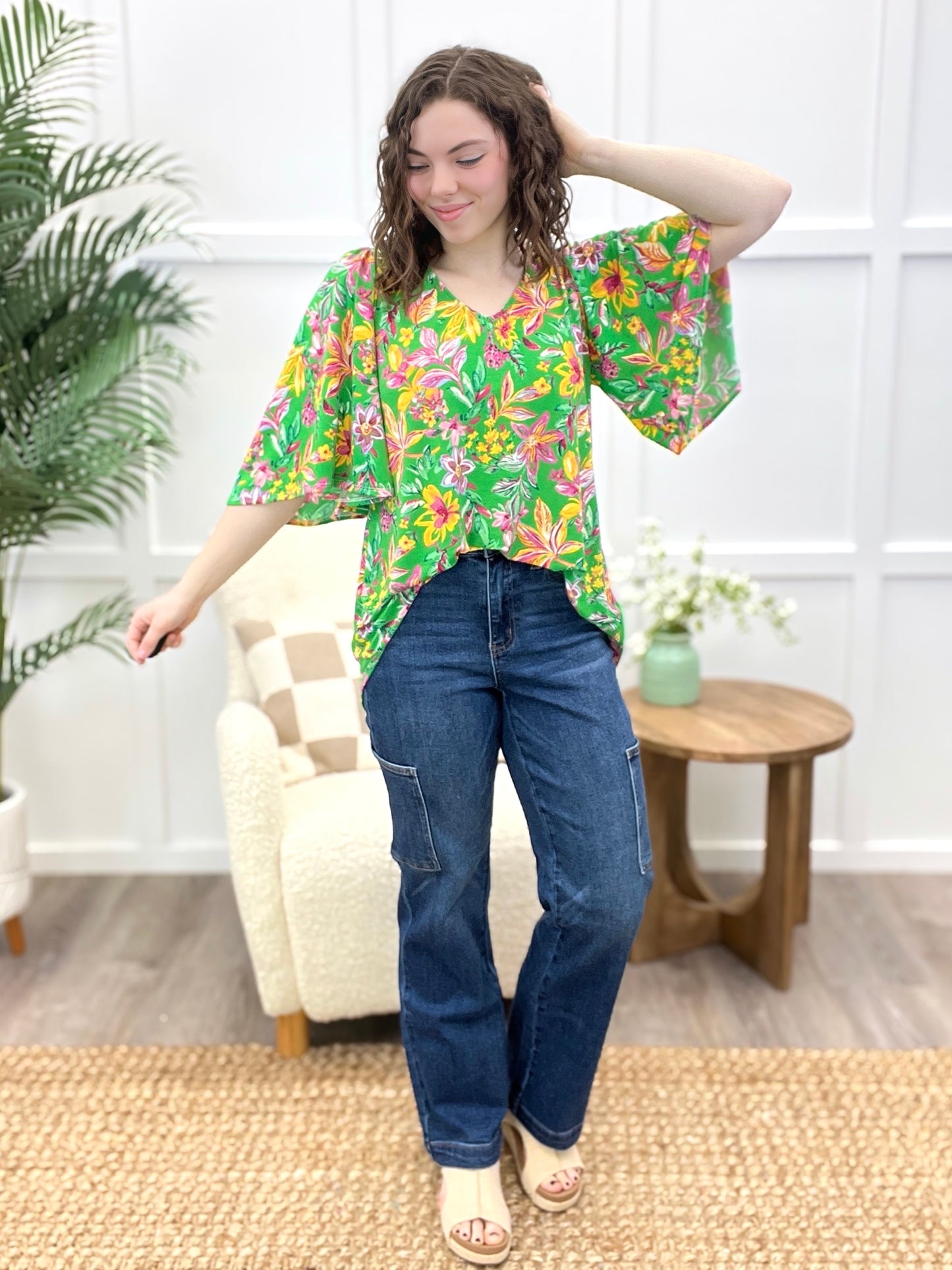 Dear Scarlett Tropical Bliss Half Sleeve Top