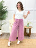 Wild Berry Comfort Mineral Washed Terry Knit Palazzo Pants