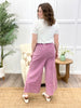 Wild Berry Comfort Mineral Washed Terry Knit Palazzo Pants