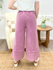 Wild Berry Comfort Mineral Washed Terry Knit Palazzo Pants