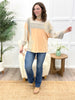 Chai Blossom Flower Patch Color Block Mineral Washed Terry Knit Top