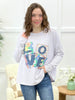 Love Patch Lavender Rib Knit Mineral Washed Top