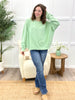 Mint Heart Patch Terry Knit Pullover