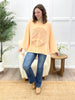 Peach Peace Sign Patch Cotton Pullover