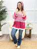 Pink Coastal Breeze Color Block Knit Hoodie