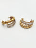 Golden Twist Crystal Hoop Earrings