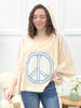 Vintage Boho Peace Patch Lace Trim Top