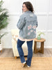 Vintage Washed Denim Jacket with Lace and Floral Patchwork