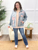Vintage Washed Denim Jacket with Lace and Floral Patchwork