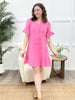 Pink Baby Bell Sleeve Woven Mini Dress