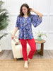 Dear Scarlett Perfect In Paisley Cali Blouse - Navy