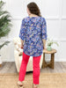 Dear Scarlett Perfect In Paisley Cali Blouse - Navy