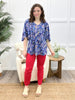 Dear Scarlett Perfect In Paisley Cali Blouse - Navy