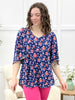 Dear Scarlett Wildflower Dreams Cali Blouse - Navy